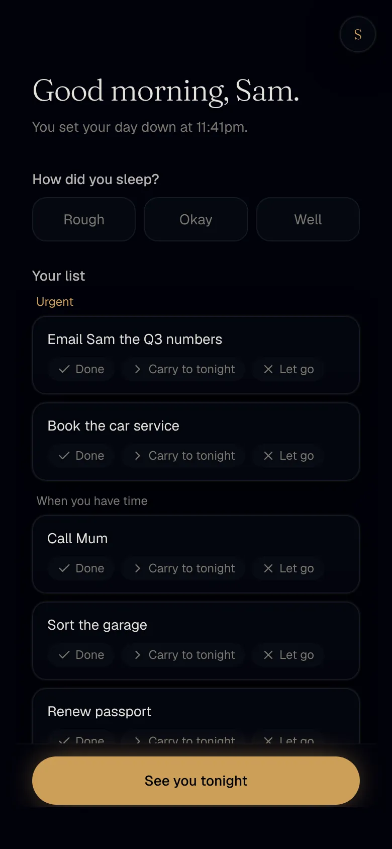 Wake up to your list